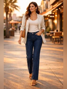 Karl Lagerfeld ($175) Dark Wash Straight Leg Jeans Size W30 | Classic Chic Denim